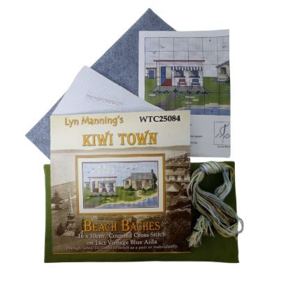 Cross Stitch Kiwi Town "Kiwi Baches "