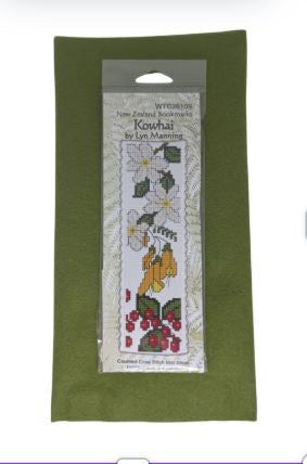 N.Z Cross Stitch Bookmark Kit -Kowhai (5 x 16cm)