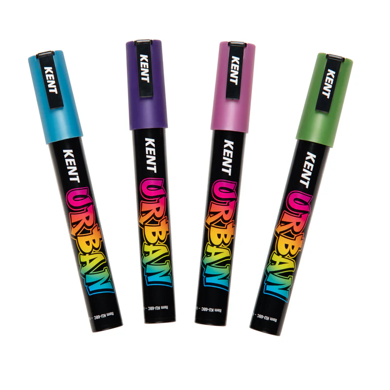 Kent Urban Paint Markers 6mm Nib Metallic 4 Pack