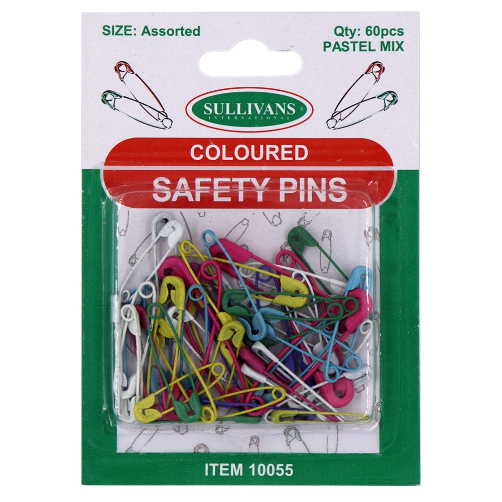 Safety Pins Assorted pastel mix 60 Pce