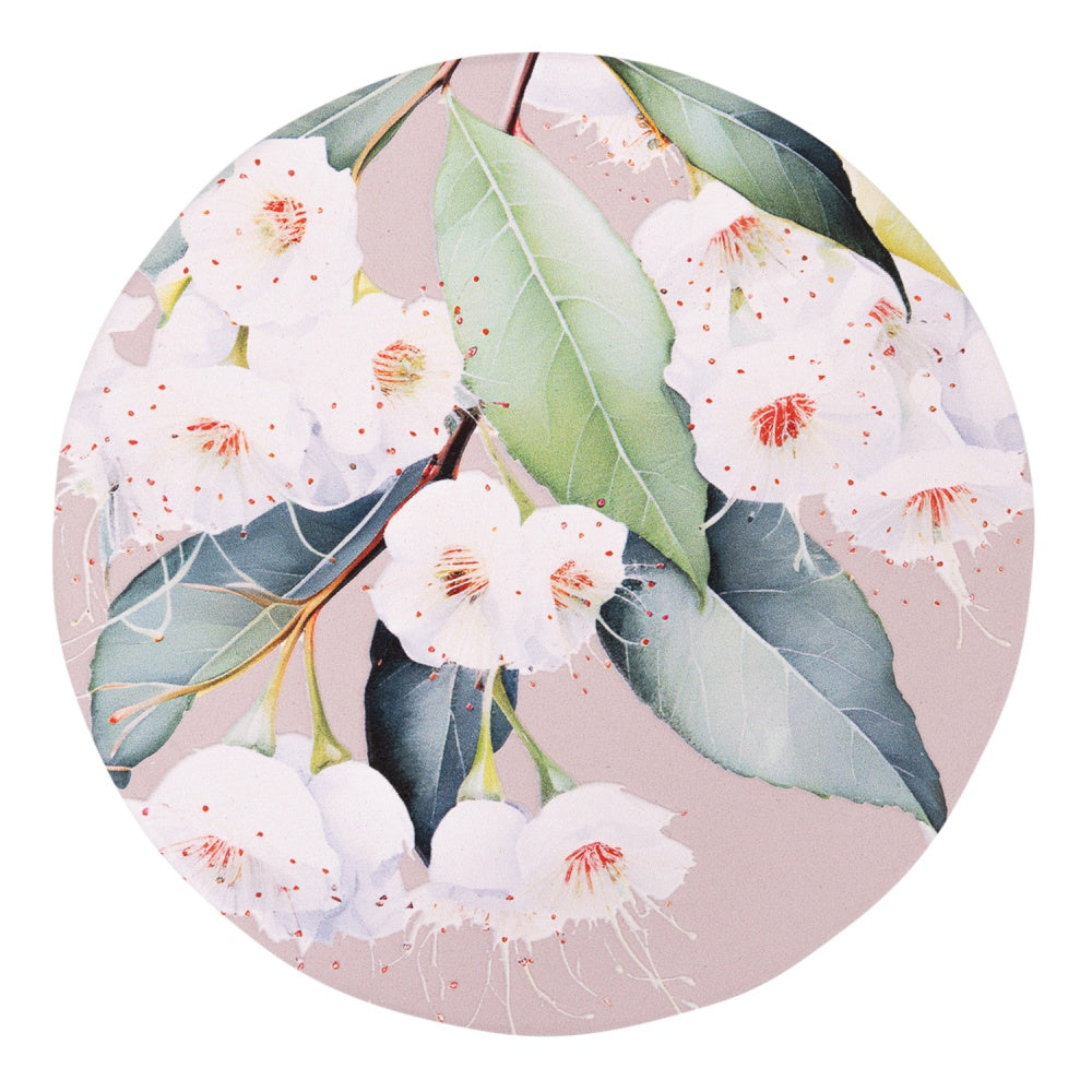 Native blooms ceramic coaster