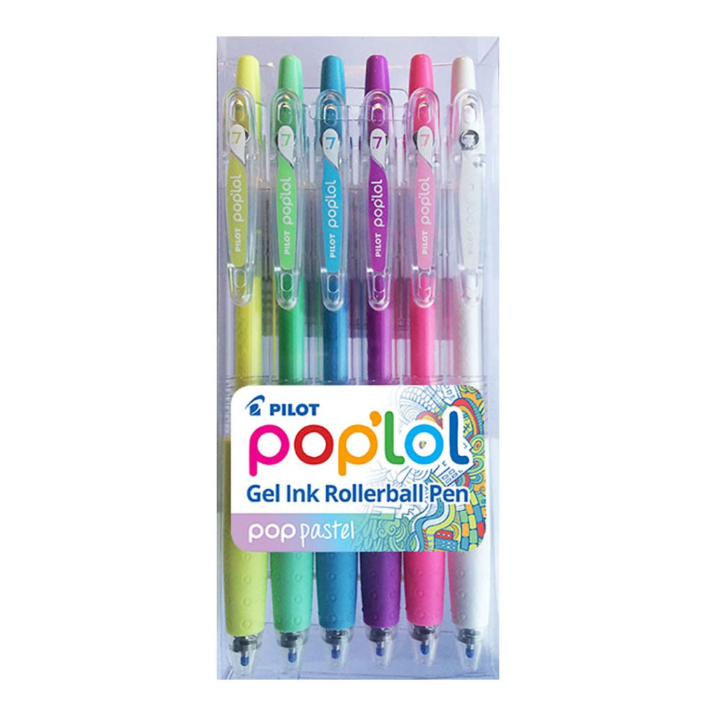 Pilot Pop'lol Gel Ink Rollerball Pen Pastel 6 Pack