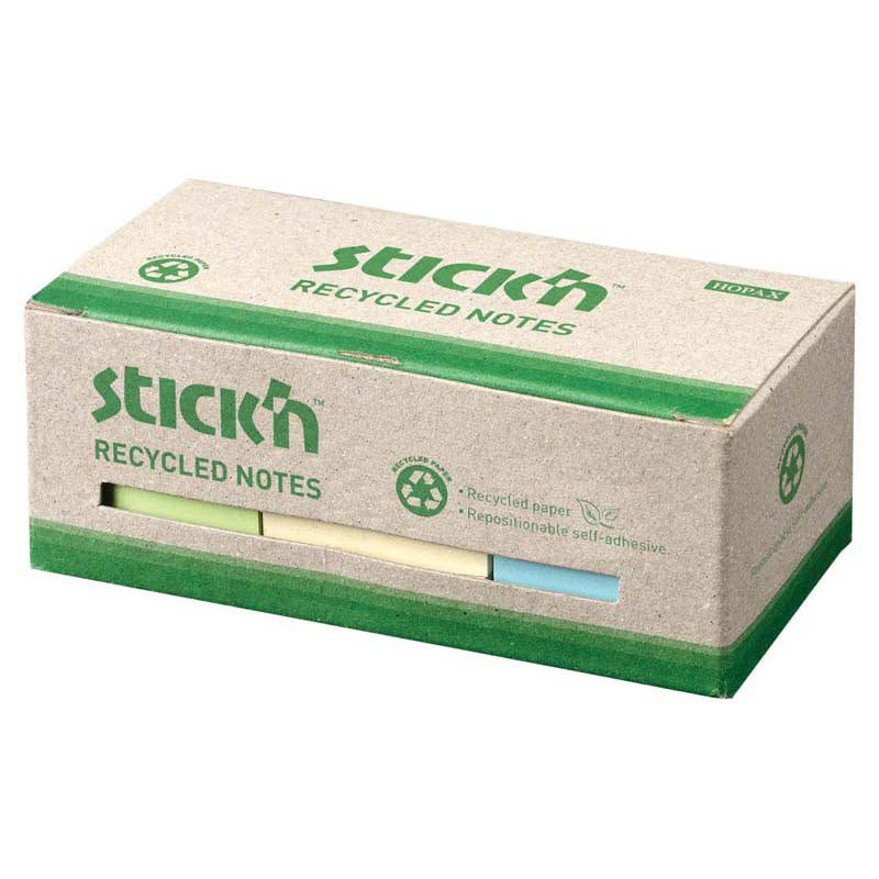 Recycled Sticky Notes 38x50mm 100 sheets Box 12