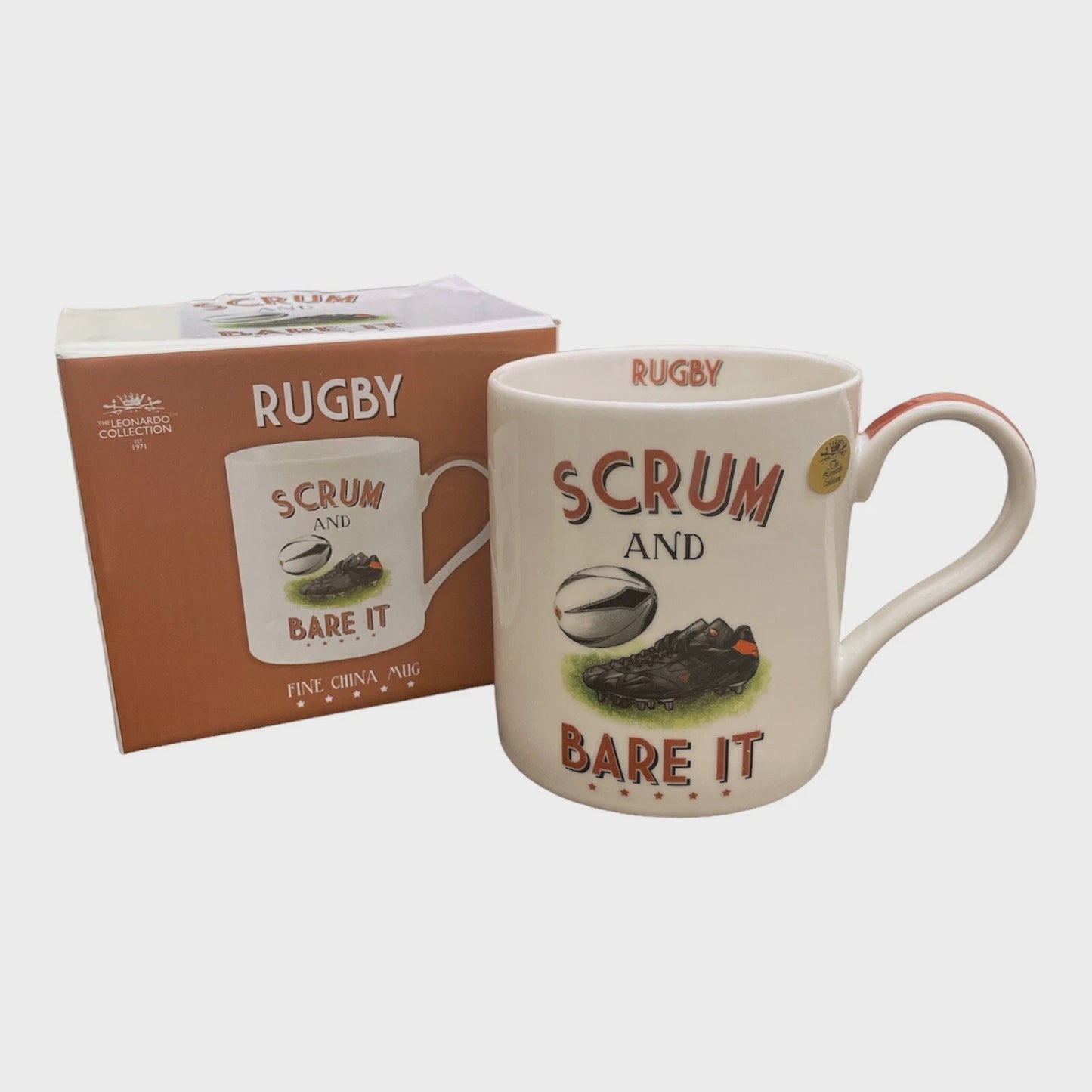 Novelty Rugby Mug: Scrum And Bare It