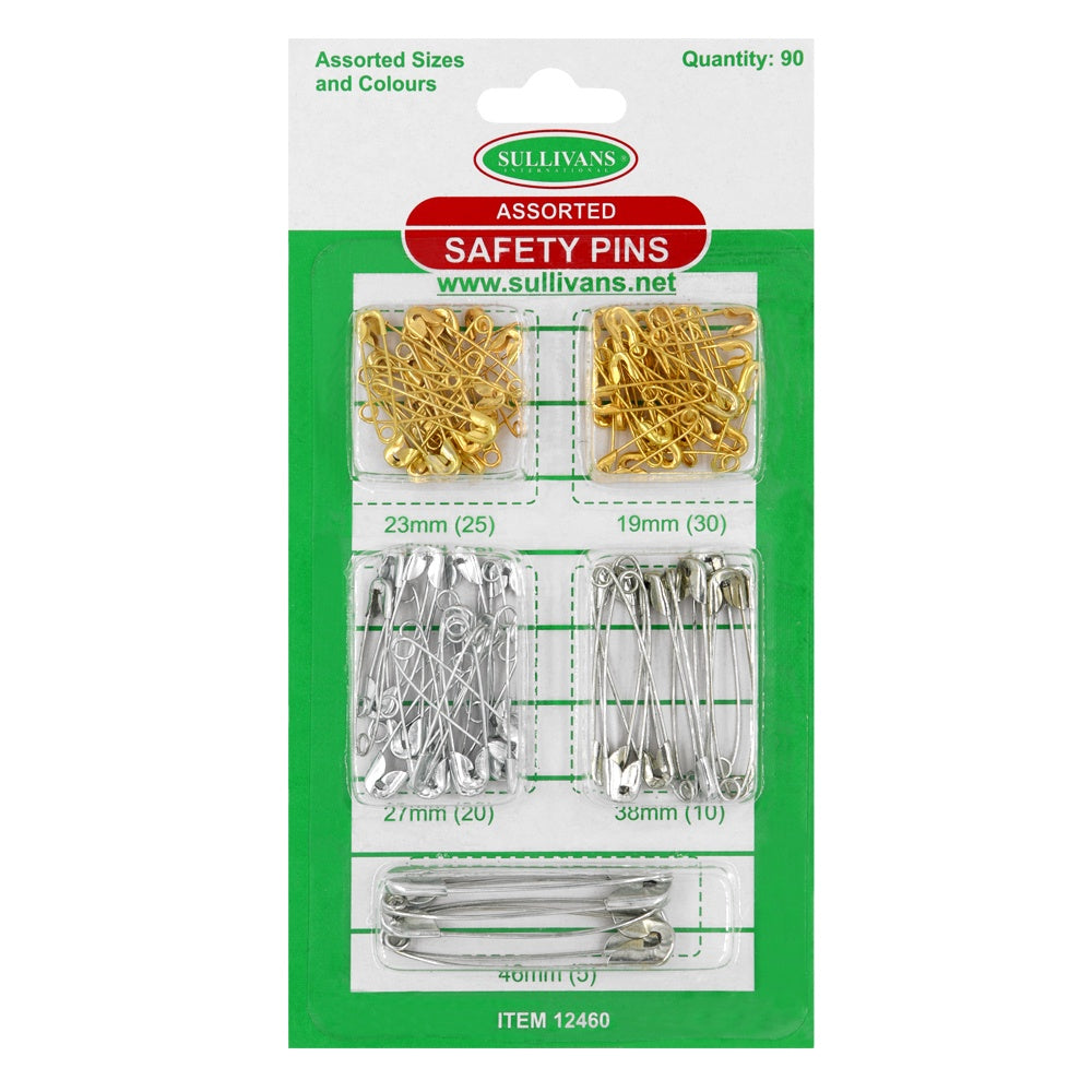 Safety Pins Assorted 90Pce