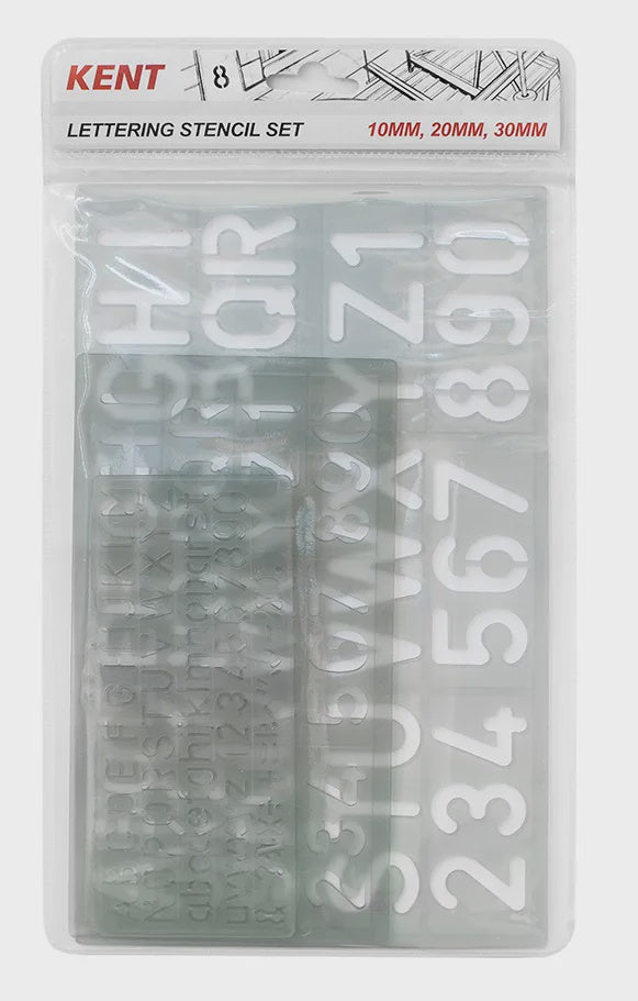 Kent Lettering Stencil 10mm, 20mm, 30mm