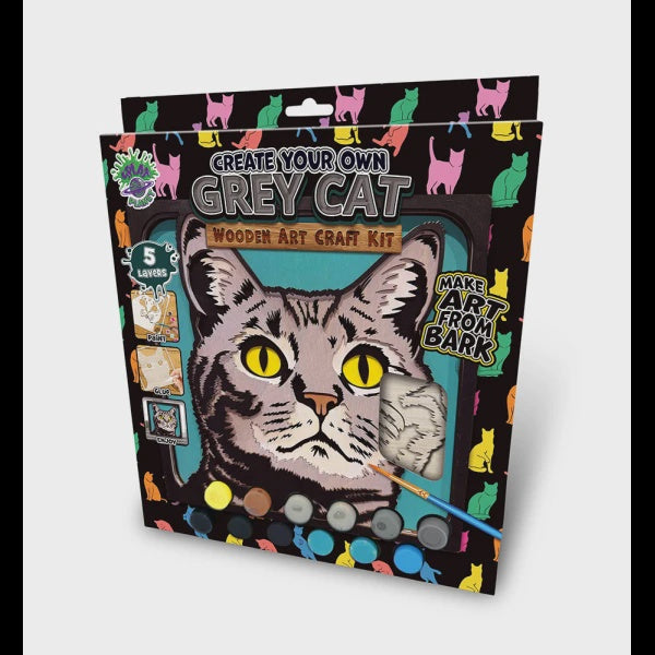 Splat Planey Grey Cat Wooden Art Craft Kit
