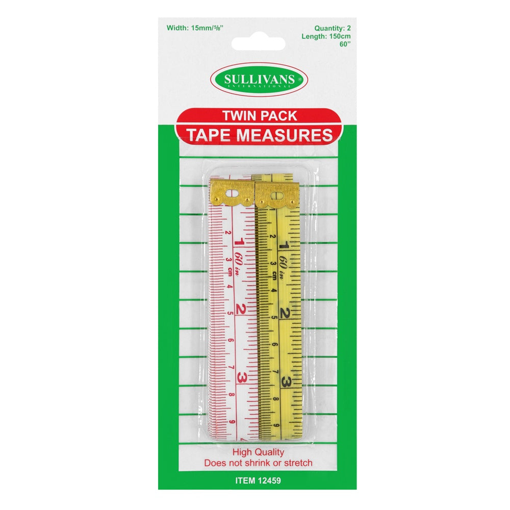 Tape Measure Twin Pack both Metic & Imperial 60'' Length