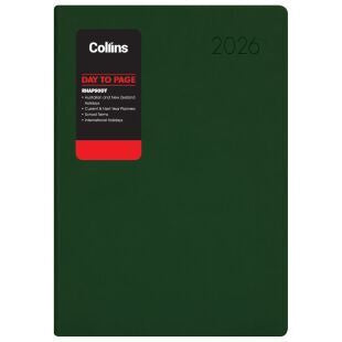 2026 Collins Rhapsody A41 Diary Racing Green Day to Page
