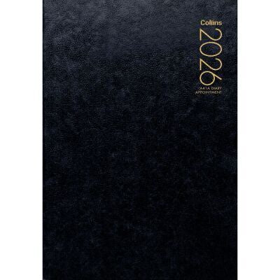 2026 Collins A41A Appointment Diary Black Day to Page
