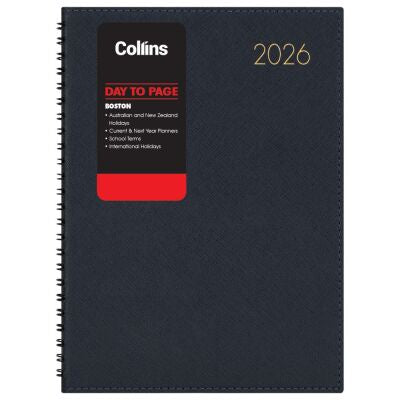 2026 Collins Boston A51 Diary Navy Day to Page