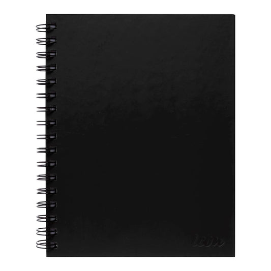 Icon Spiral Notebook A5 Hard Cover Black 200 pg