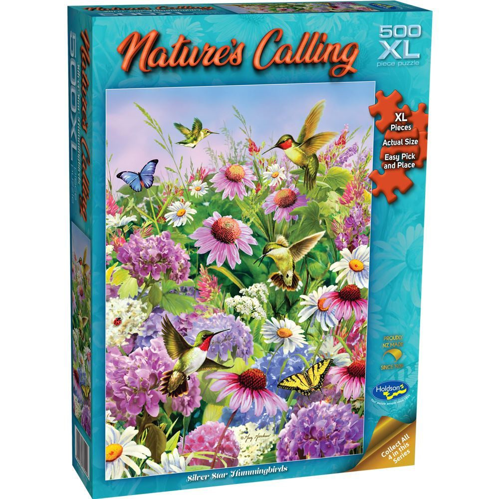 Holdson Puzzle 500pc XL - Natures Calling Silver Star Hummingbirds