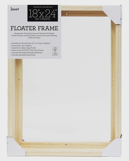 Jasart Floater Frame 18x24'' Natural Thick