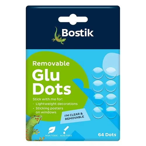 Bostik Glu Dots Removable 64 Pce Clear