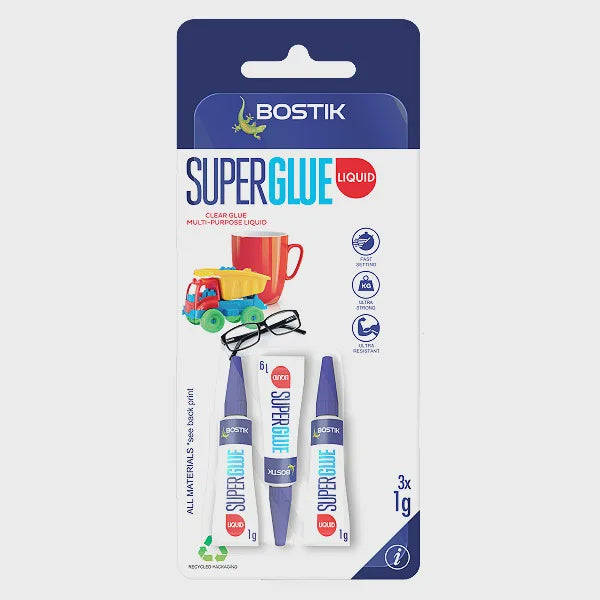 Bostik Super Glue Liquid 3x1g