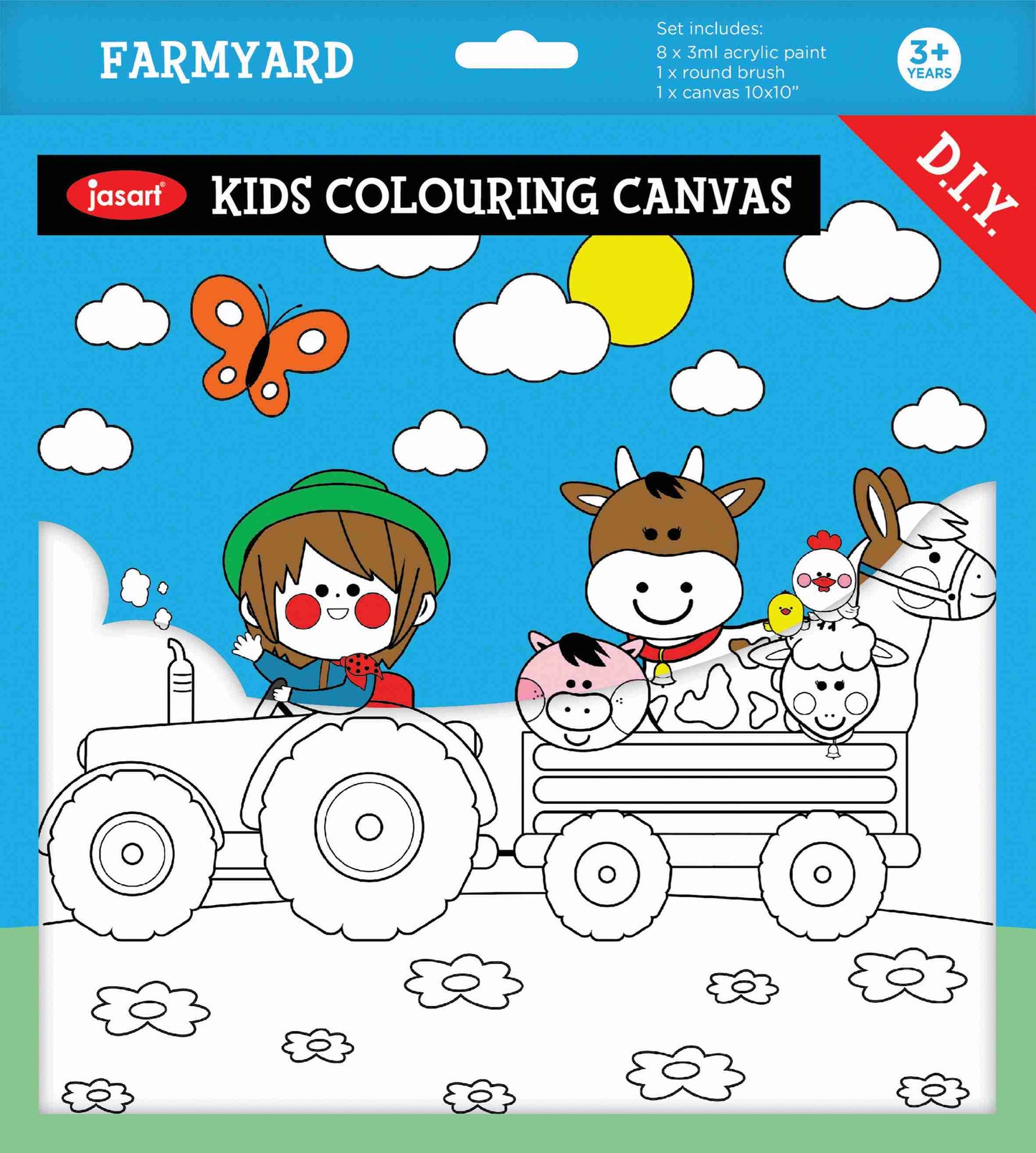 Jasart Kids Colouring Canvas 25x25cm