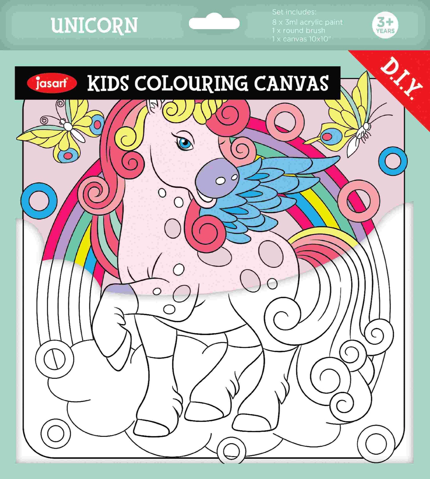 Jasart Kids Colouring Canvas 25x25cm