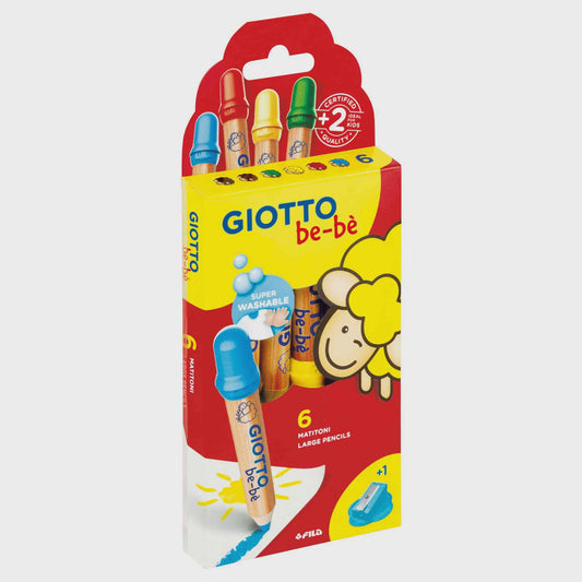 Giotto Be-Be Large Pencils 6 With Sharpener