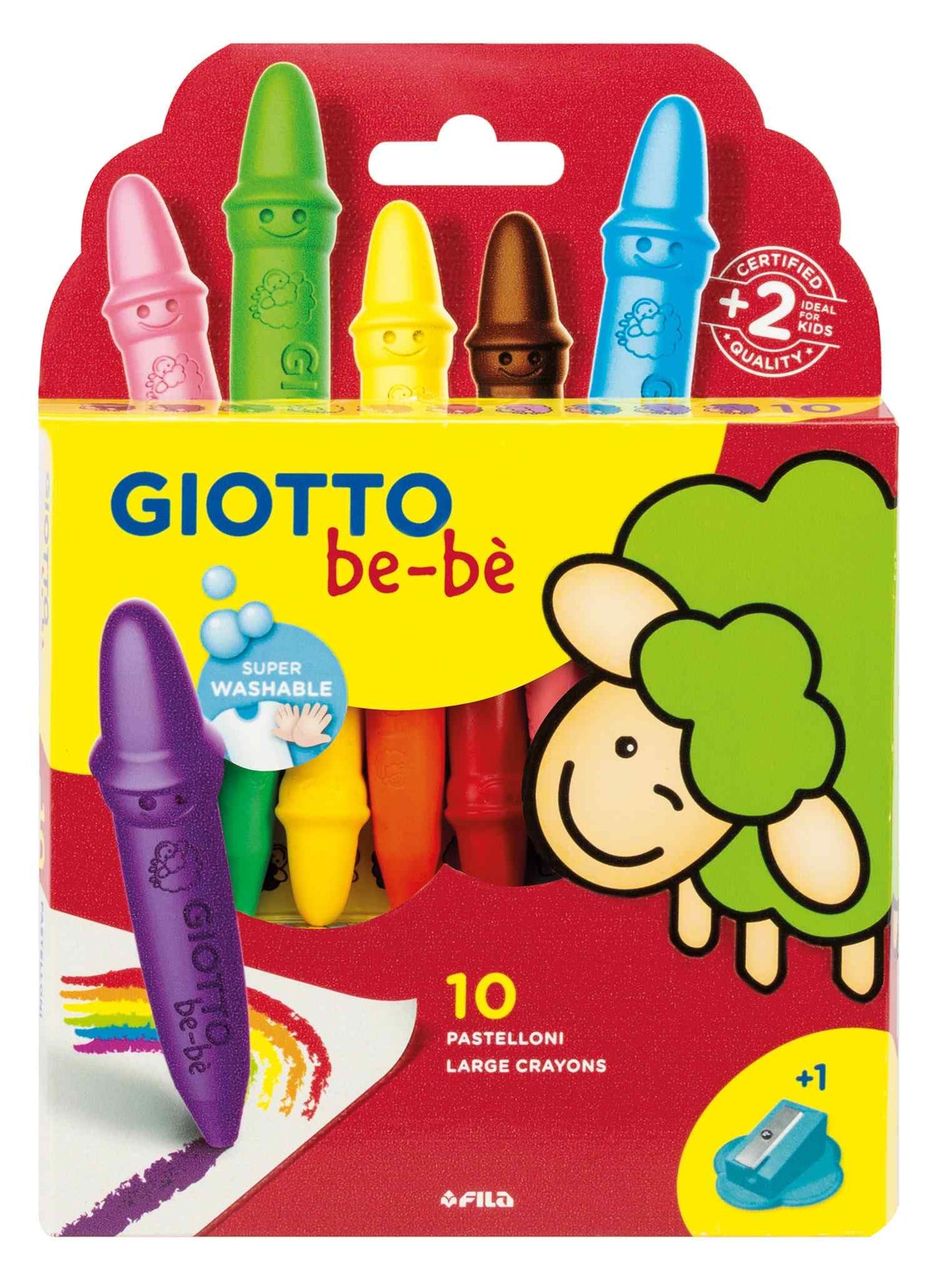 Giotto Be-Be Large Crayons Set10 With Sharpener