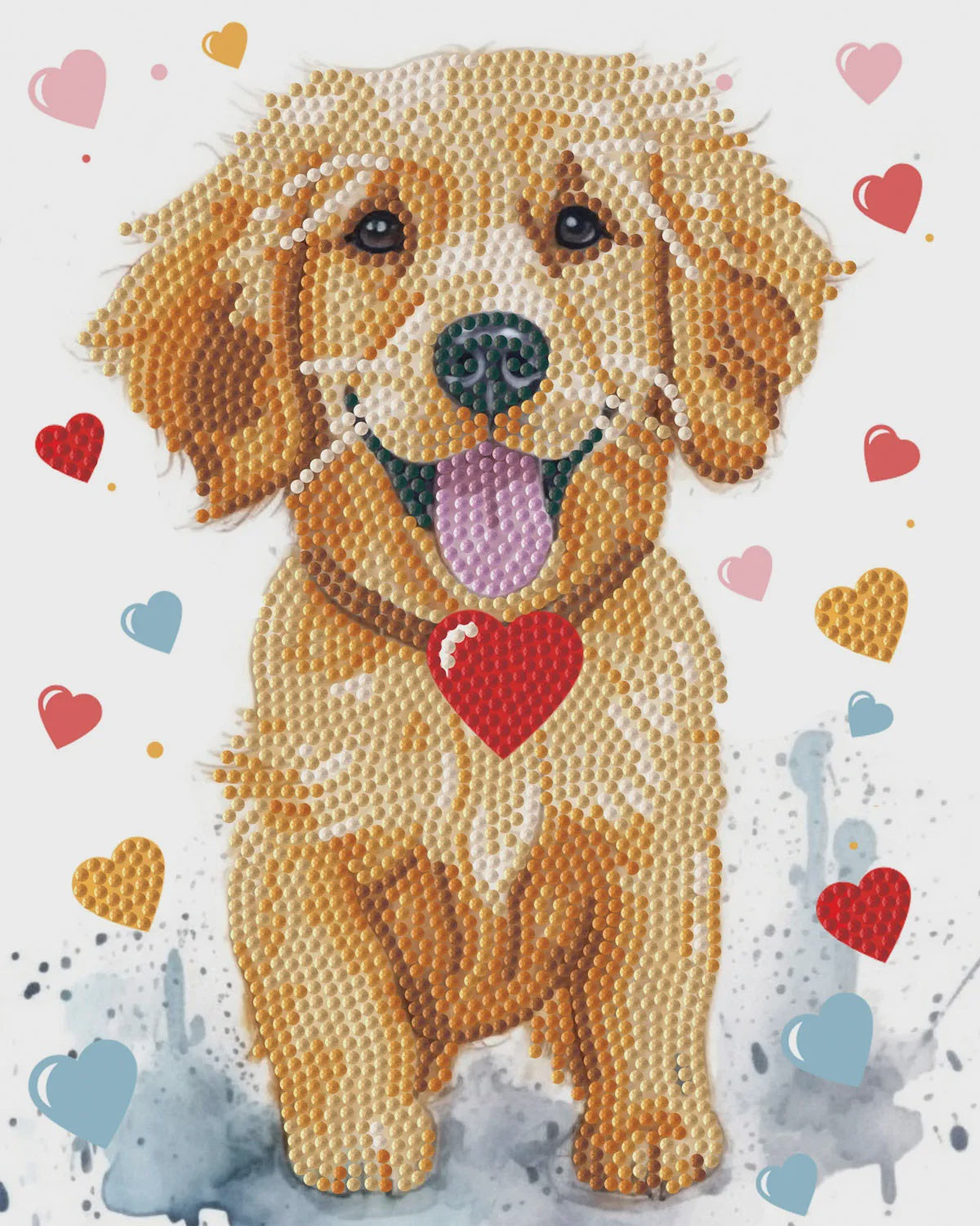 Diamond Dotz Stretched Canvas - Puppy Love 20x25cm