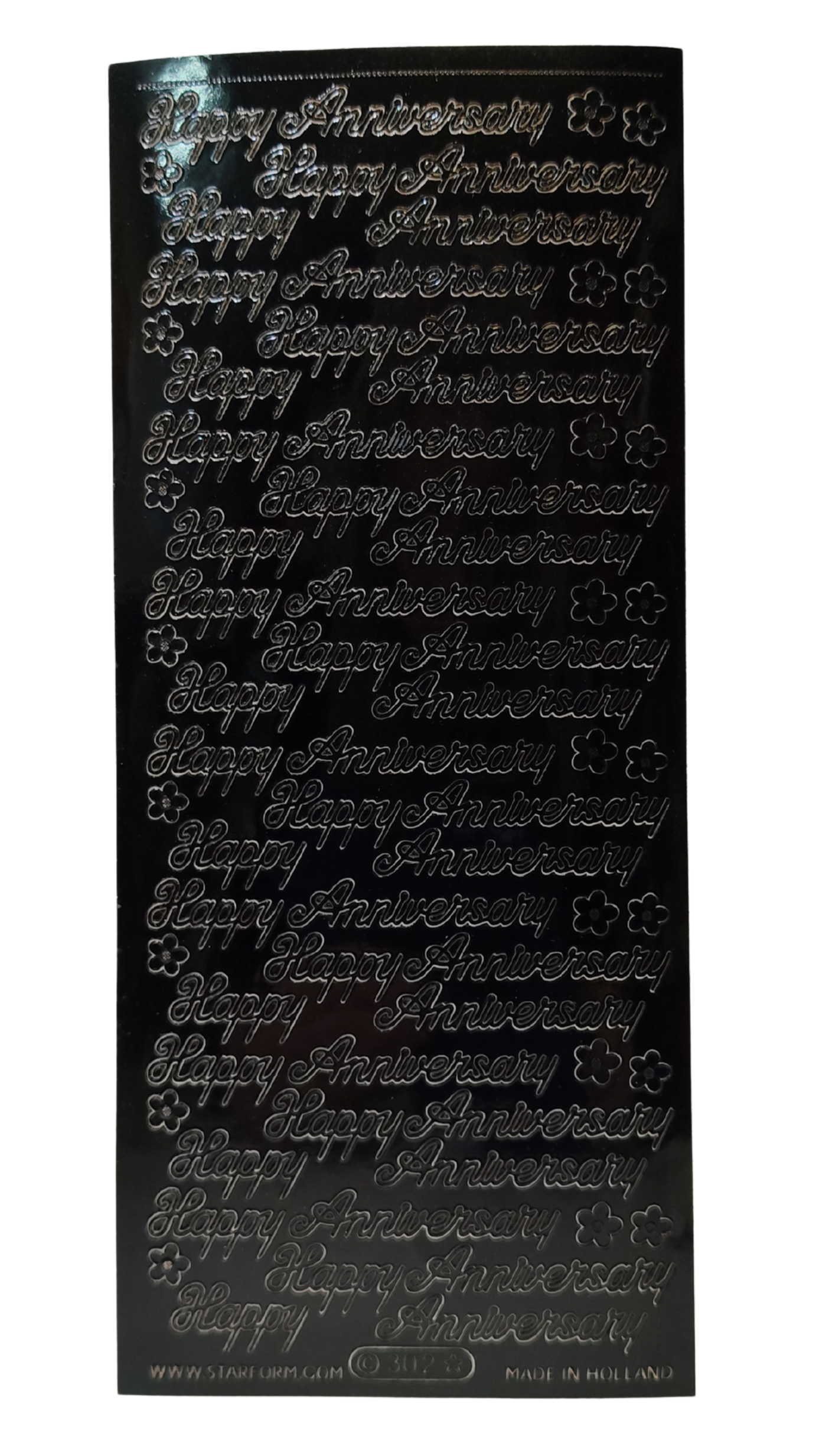 #PC302BK -Happy Anniversary Text Black