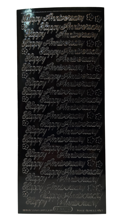 #PC302BK -Happy Anniversary Text Black