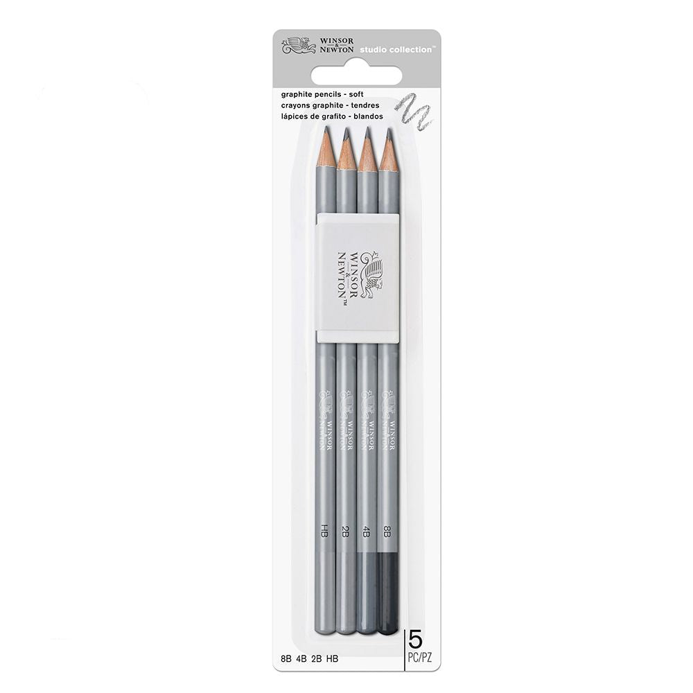 Winsor Newton Graphite Pencil 4Pce + Eraser