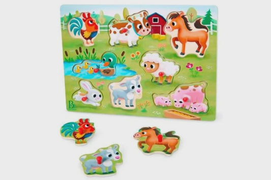 B Wooden Puzzle Farm Animals