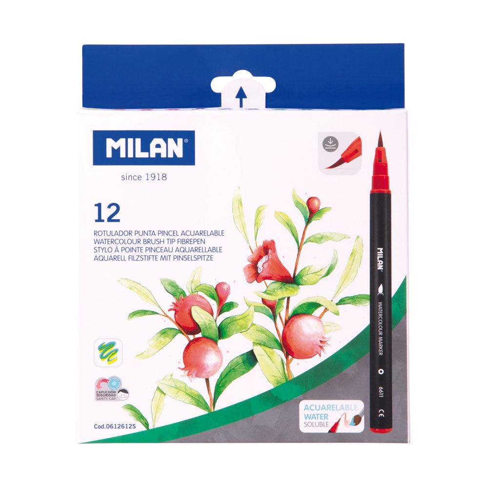 Milan Markers Brush  Watercolour 12pk
