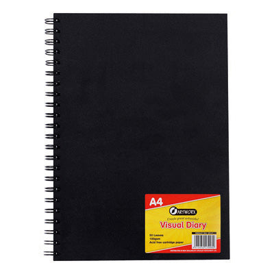 Artworx Diary Visual A4 50 Leaf Black