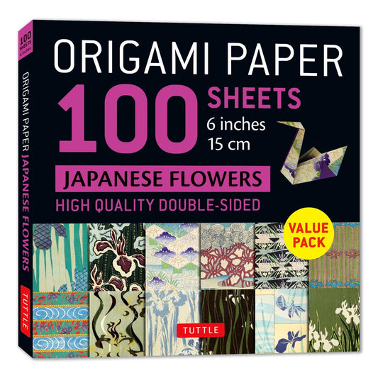 Origami paper Japanese flowers 15x15cm 100 sheets
