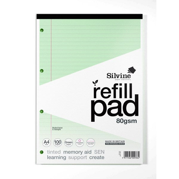 Silvine Refil Pad Green 100 Pages A4