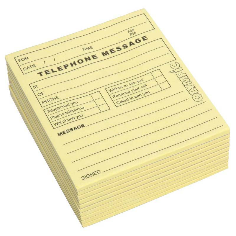 Telephone Message Pads Yellow