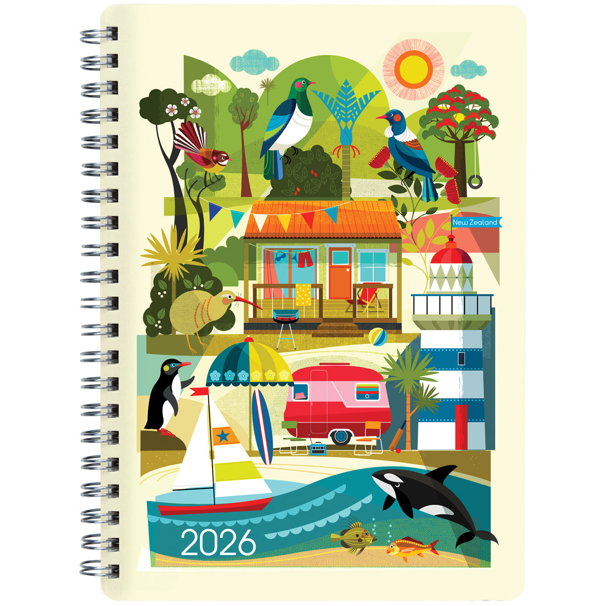 2026 Collins Diary A63 Kiwi Vibe Week to View Even Year