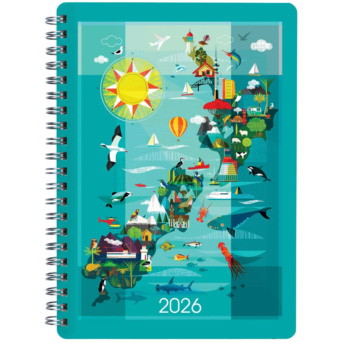 2026 Collins Diary A63 Kiwi Vibe Week to View Even Year