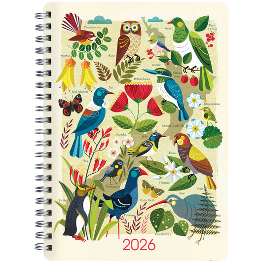 2026 Collins Diary A63 Kiwi Vibe Week to View Even Year