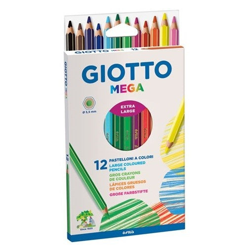 Giotto Mega Pencil Assorted 5.5mm 12 Pce