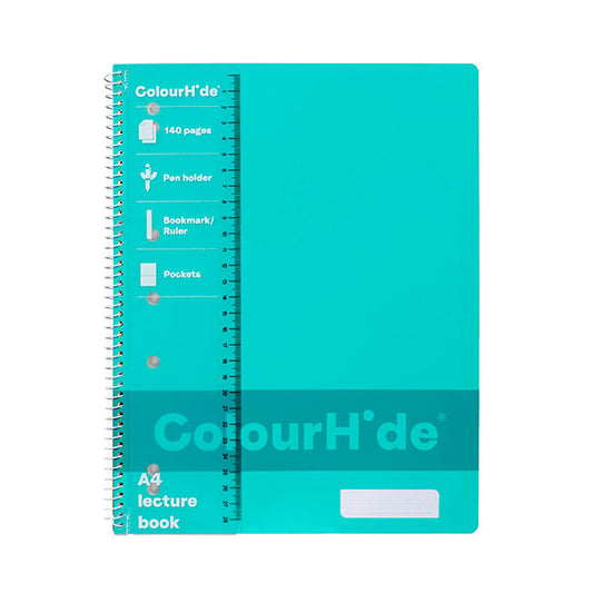 ColourHide 140page A4 Lecture Book Aqua