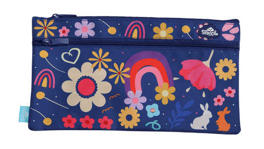 Pencil Twin Zip Pencil Case - Flower Fun
