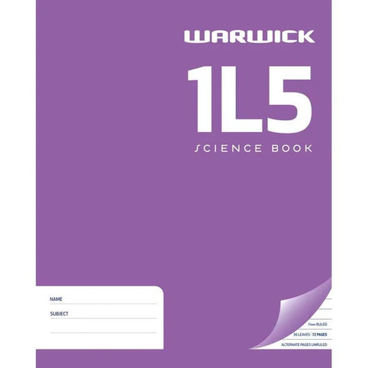 Exercise Book Warw 1L5 Science 36Lf