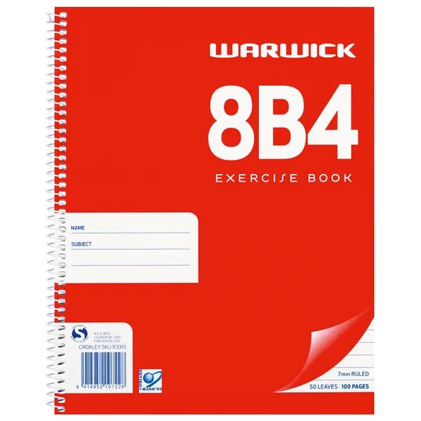 Notebook Warw 8B4 Spiral 7Mm Ruled 50Lf