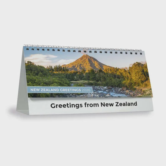 NZ Greetings Desk Calendar with Envelope 2026