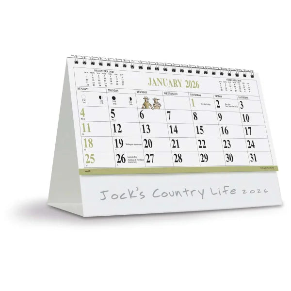 Jocks Country Life Desk Calendar with Envelope 2026