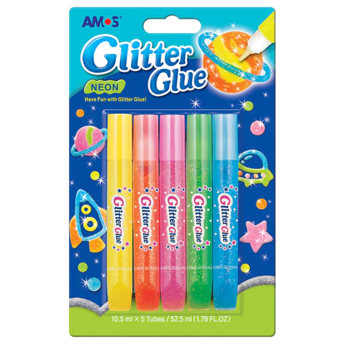 Glitter Glue Neon X 5 Tubes