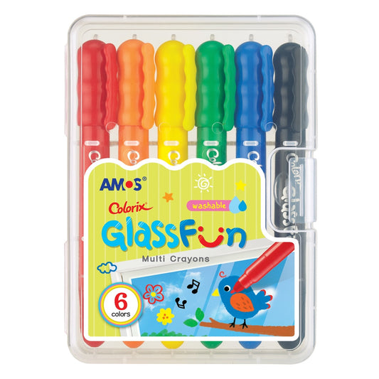 Amos Colorix Glass Fun Crayons 6pack