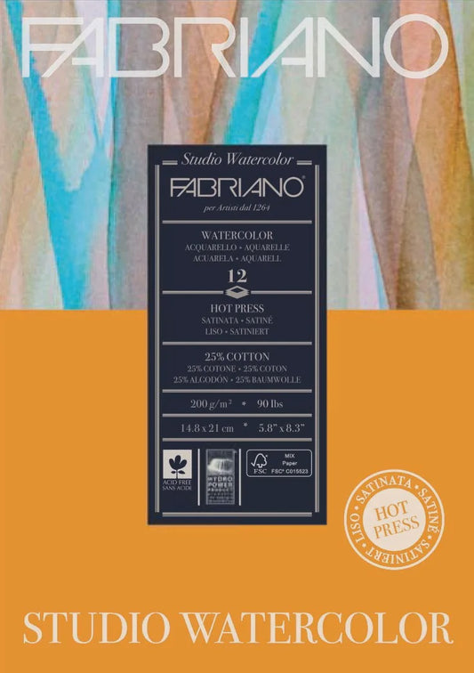 Fabriano Studio W/C 200gsm H/P A5 12 Sheets