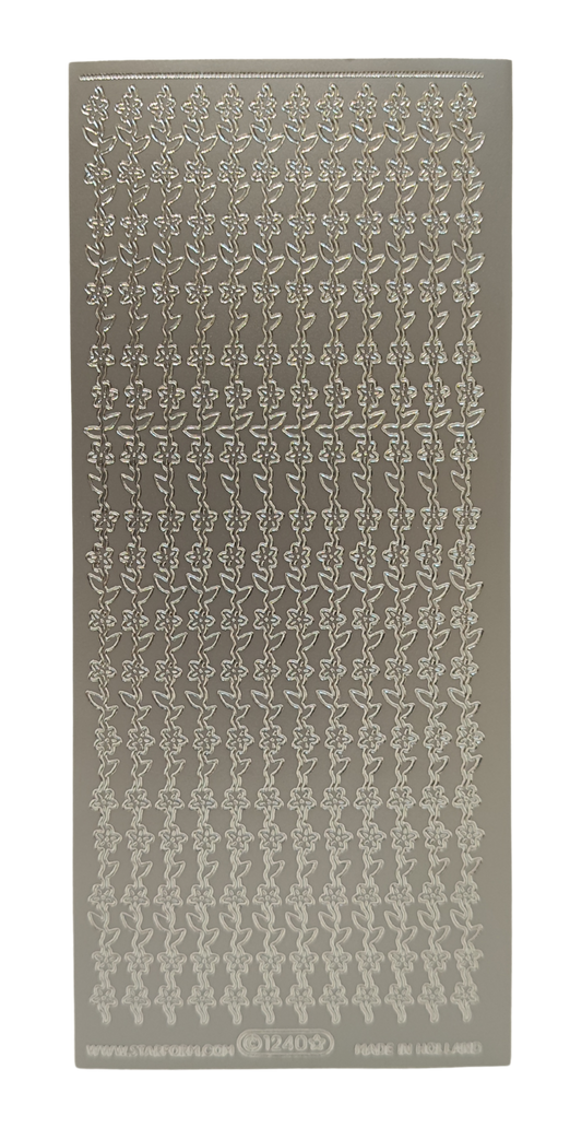 #PC1240S Leaf & Flower Borders -Silver