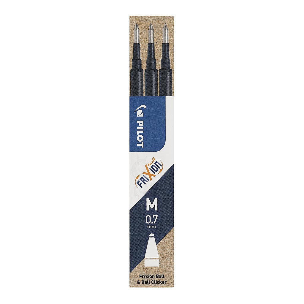 Pilot Frixion Erasable Refill Fine Blue Black, 0.7mm Pack of 3