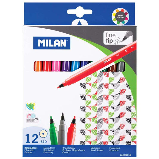 Milan Markers Fine Tip 12 Pack